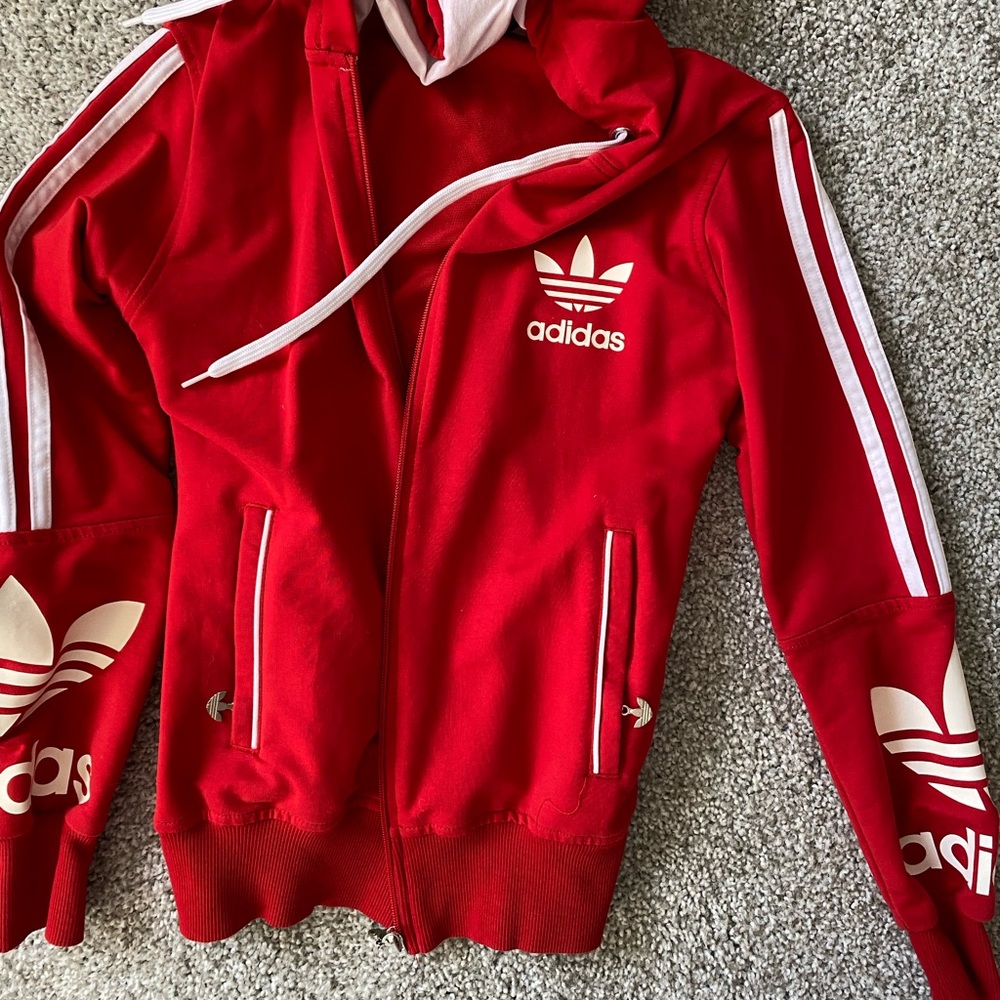 Adidas red jacket